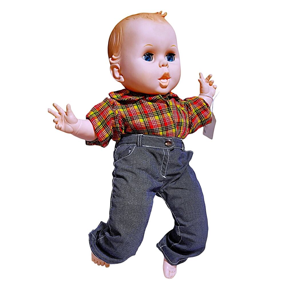 15" 1989 Vintage Sweet Lovable Gerber Baby Boy Doll With Blue Sleep Eyes
